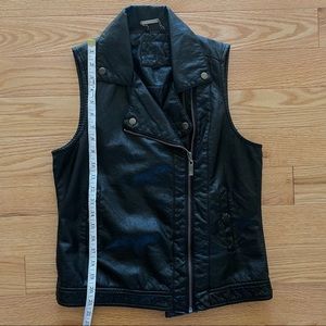 JouJou Faux Leather Black Vest- Size Small